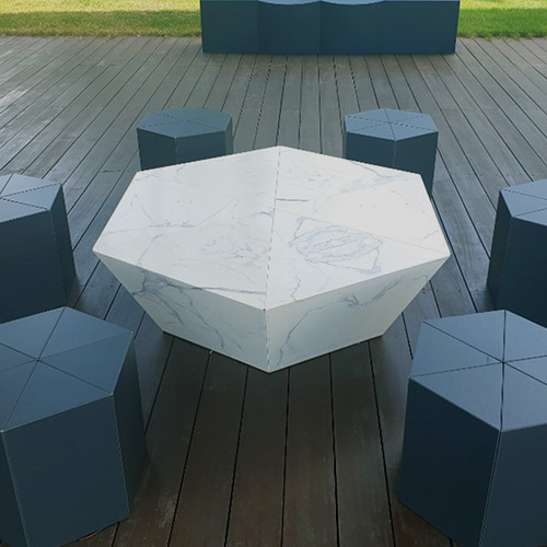 금속 디자인 테이블 &amp; 의자